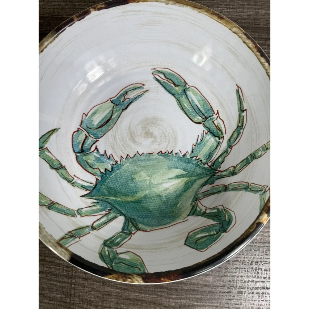 Tommy Bahama Teal CRABS Melamine Single Bowl